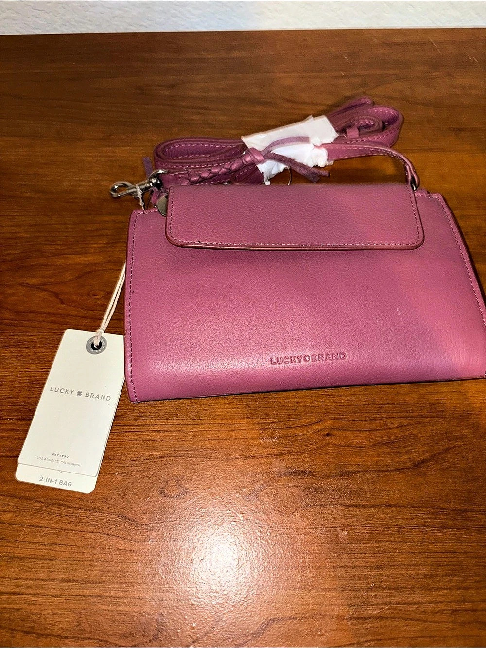 Lucky Brand Ruth Crossbody Wallet Pink NWT